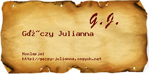 Géczy Julianna névjegykártya
